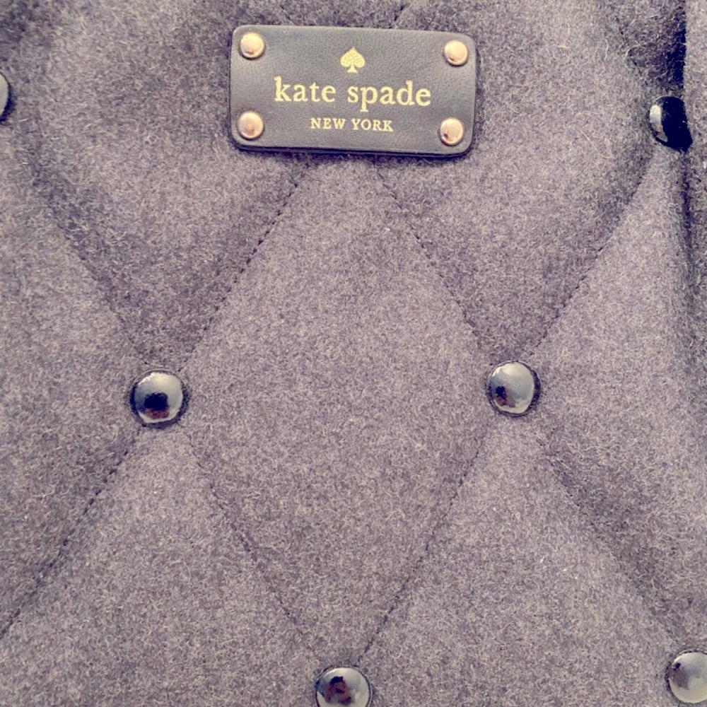 NWOT Kate Spade Authentic Wool Button Hand Bag - Picture 4 of 9